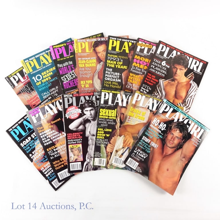 XXX Playgirl, Marky Mark, Bret Michaels (13): XXX Playgirl, Marky Mark, Bret Michaels (13). MATURE CONTENT, ADULT ONLY, 18 AND OVER, NUDITY, PORNOGRAPY. Collection of 13 Playgirl magazines mainly from 1993 including covers with Marky Mark and Bre