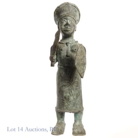 Bronze / Copper Warrior Statue ~17"