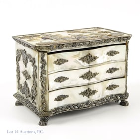 Antique Mother of Pearl Jewelry Box