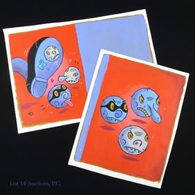 Original Gary Baseman Acrylic Paintings