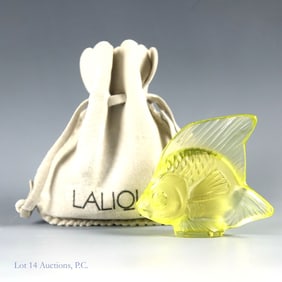 Lalique Poisson Green Crystal Fish Figurine