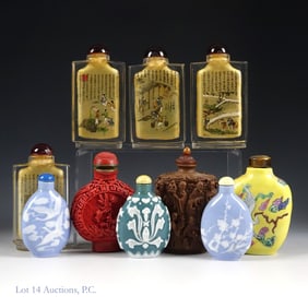 Ten Antique Chinese Snuff Bottles