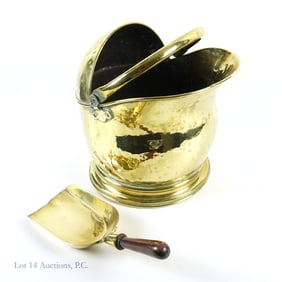 Brass Coal Scuttle and Scoop