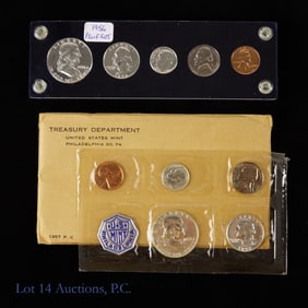 1956 & 1957 USA Silver 5-Coin Proof Sets, 2