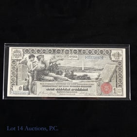 1896 USA $1 Education Silver Cert. - Red Seal XF