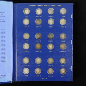 1892 - 1916 USA 90%-Silver Barber Dimes (67)