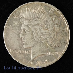 1934-D USA 90%-Silver Peace Dollar (VF+)