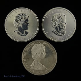 1973 - 2015 Canada & BVI Silver Bullion Coins (3)