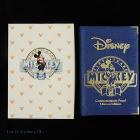 1988 USA 99% Silver Proof 1 Ozt Disney Medal in OP