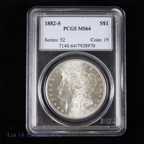 1882-S USA Silver Morgan Dollar (PCGS MS64)