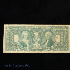 1896 USA $1 Education Silver Cert. - Red Seal VG+