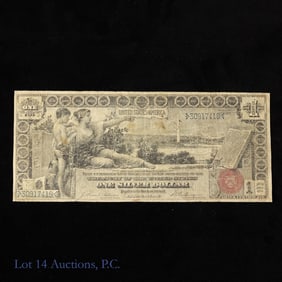 1896 USA $1 Education Silver Cert. - Red Seal VG+