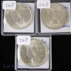 1923 USA Silver Peace Dollars BU, 3