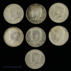 1964 USA 90%-Silver Kennedy Half Dollars (7)