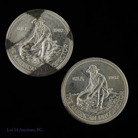 1982 USA Engelhard 1 Ozt. 99.9%-Silver Rounds (2)