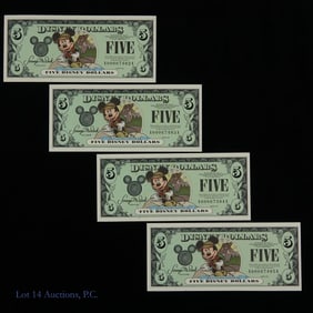 2001 $5 Disney Dollar Notes in CU (4)