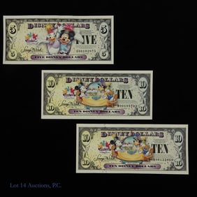 2009 $5 & $10 Disney Dollar Notes in CU (3)