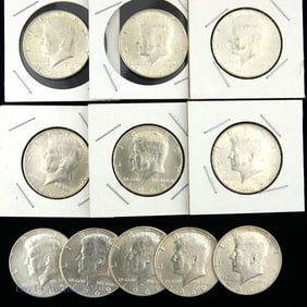 1965 & 1969 USA 40%-Silver Kennedy 50c AU - BU, 11