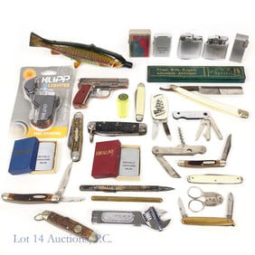 Lighters, Pocket Knives, Straight Razor, More