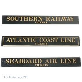 Railroad Tickets Glass Signs (3) (NO IN HOUSE SHIPPING)