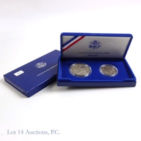 1986-S USA Silver Proof Liberty Comm. 2-Coin Set
