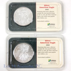 2002 (W) American Silver Eagle $1 Bullion Coins, 2