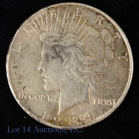 1934 (P) USA Silver Peace Dollar (AU)