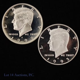 1995s & 1999s USA 90%-Silver Proof Kennedy 50c, 2