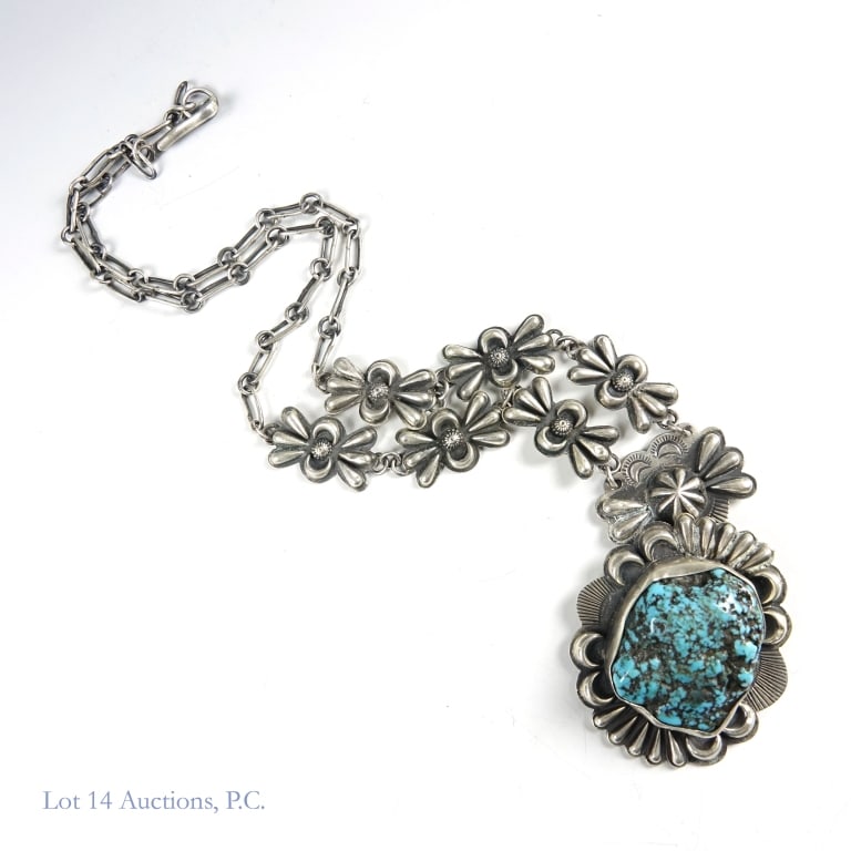 Sterling Silver Turquoise Necklace (1 of 5)