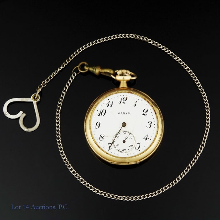 14k Y. Gold Watch Case & Elgin Mvmt Pocket Watch (1 of 7)