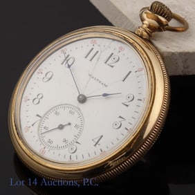 Vintage Waltham Pocket Watch Marked 14K