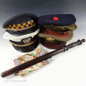 Military & Police Hats, Rosewood Baton, & More (7)