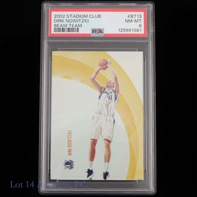 2002 Stadium Club Beam Team Dirk Nowitzki (PSA8)