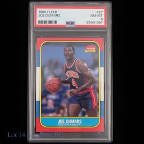 1986 Fleer Rookie Joe Dumars & Isaiah Thomas (PSA)