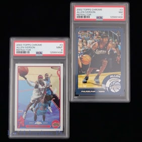 2002/03 Topps Chrome Allen Iverson Refractor Cards (PSA) (2)