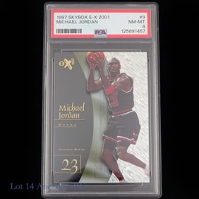 1997 Skybox E-X 2001 Michael Jordan (PSA8)