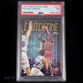 1997 Topps Clutch Time Michael Jordan (PSA7)