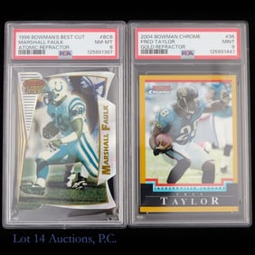 Marshall Faulk & Fred Taylor Graded Refractor Cards (PSA 8 & 9)