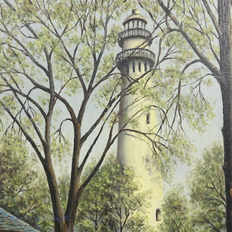 Hamrin, Evanston, IL Lighthouse Oil Painting (1 of 5)