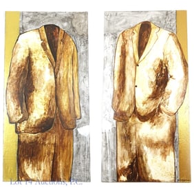 Large Young June Lew Diptych, 80" X 80"