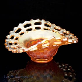 Fenton Carnival Glass Advertising Basket, PA