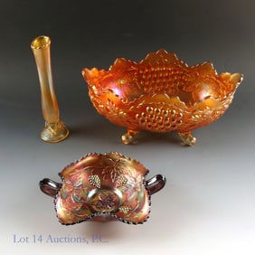 Vintage Carnival Glass (3) Fenton, Dugan