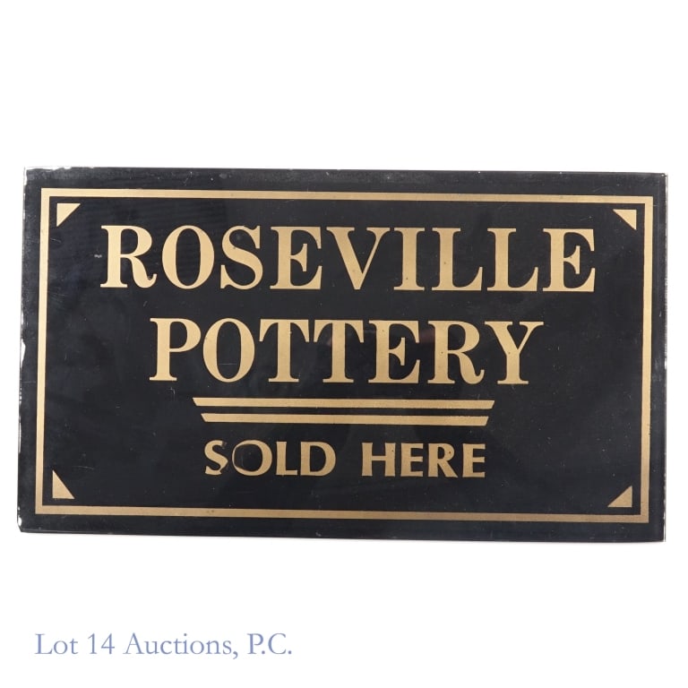 Roseville Pottery Reverse Painted Sign (1 of 7)