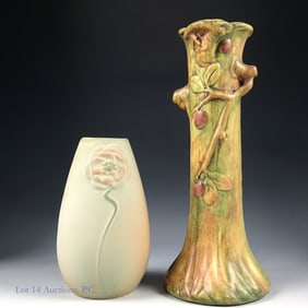 Two Matte Nature Vases (Weller +1)