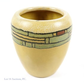 Paul Revere Pottery Vase w/ Geometric Pattern