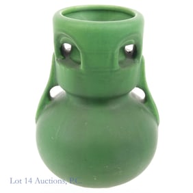 Owens Pottery Arts & Crafts Matte Green Vase
