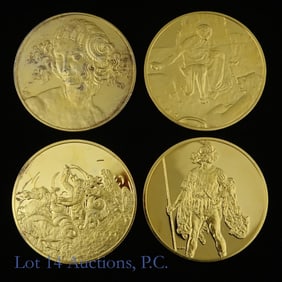 24KT Gold EP-92% Silv DaVinci Medals ASW 8 Ozt, 4