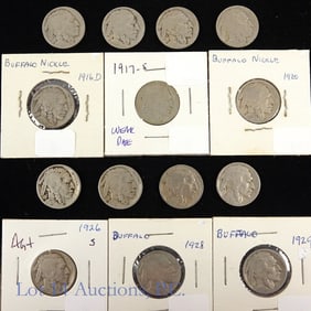 1914 - 1929 USA Buffalo Nickels - Better Dates, 14