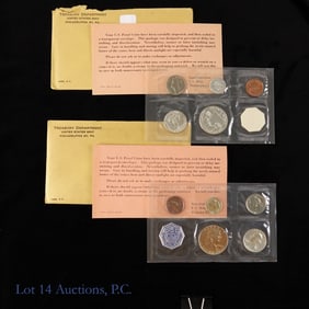 1963 USA 90%-Silver 5-Coin Proof Sets (2)