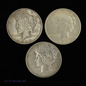 1923-S 90%-Silver Peace Dollars ASW 2.3 Ozt, 3